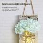 Rustic Mason Jar Sconces, Handmade Silk Flower Arrangement, EuroBird Farmhouse Wall Decorative Mason Jars with 5M LED Strip Lights for Living Room,&nb