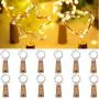 Aipatal Wine Bottle Lights with Cork, 12 Pack 20 LED Fairy Lights on Silver Wire Wine Bottle Cork Lights, LR44 Battery Operated Lights, Wine Bottle Decoration for Wedding Party Bar Decor (Yellow)