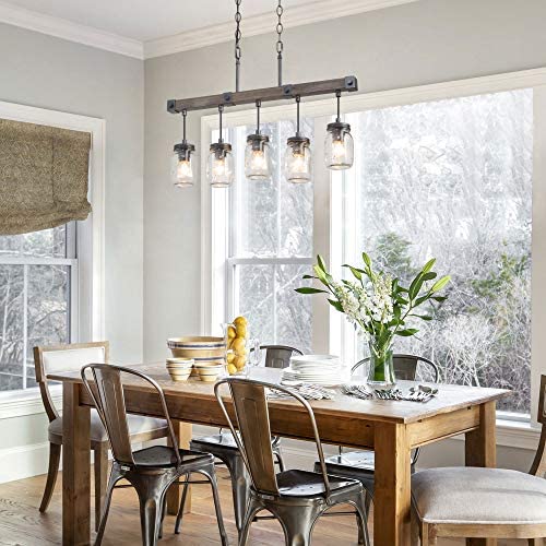 Mason Jar Chandelier 5 Light Farmhouse For Dining Room 25 Rustic Island Lighting With Clear Mason Jar Chandelier 5 Light Farmhouse, Mason Jar Chandelier Dining Room
