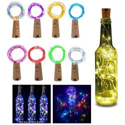 Wine Bottle Lights with Cork, Cork Lights for Wine Bottles,8 Pack 20 LED Battery Operated LED Fairy Mini String Lights for DIY, Party, Decor, Christmas, Halloween,Wedding (Multiple Colour)