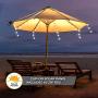 8 Modes Solar Umbrella Lights + 6 Pack 30 LEDs Solar Mason Jar Lights Cool White.