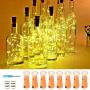 VOOKRY Wine Bottle Lights with Cork,20 LED Battery Operated Fairy String Lights Mini Copper Wire Bottle Lights for DIY, Party，Decor，Christmas,Thanksgiving Day,Wedding(Warm White 8 Pack)