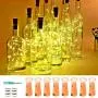 VOOKRY Wine Bottle Lights with Cork,20 LED Battery Operated Fairy String Lights Mini Copper Wire Bottle Lights for DIY, Party，Decor，Christmas,Thanksgiving Day,Wedding(Warm White 8 Pack)