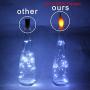 Wine Bottle Lights with Cork -10 Pack 6.6ft 20 LED Battery Operated Fairy Mini String Lights with Candle Flame for DIY, Party, Christmas, Halloween,Wedding,Window Decoration (Cool White)