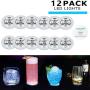 LED Coaster,12 Pack Light Up Coasters,LED Bottle Lights,Bottle Glorifier,LED Sticker Coaster Discs Light Up for Drinks,Flash Light Up Cup Coaster Flashing Shots Light (Cool-White)