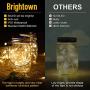 Solar Mason Jar Lights Lids, 10 Pack 30 LED Fairy Lights, Solar Outdoor String Hanging Lights for Mason Jar Décor, Garden Yard Patio Backyard Porch Lawn Decor, Warm White, (Jars Not Included)