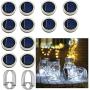 Upgraded Solar Mason Jar Lights, 12 Pack 30 LED Mason Jar Lid Lights(No Jar), Waterproof Fairy Firefly String Lights with Hangers for Mason Jar Patio Yard Garden Wedding Decoration (Cold White)