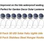 Mason Jar Solar Lantern Lights, 8 Pack 30 LED Bulbs Fairy Star Firefly Solar Lids Jar Lights,8 Hangers Included(No Jars),for Patio Garden Mason Jar Lanterns Table Wedding Decorations Lights