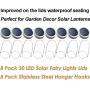 Mason Jar Solar Lantern Lights, 8 Pack 30 LED Bulbs Fairy Star Firefly Solar Lids Jar Lights,8 Hangers Included(No Jars),for Patio Garden Mason Jar Lanterns Table Wedding Decorations Lights