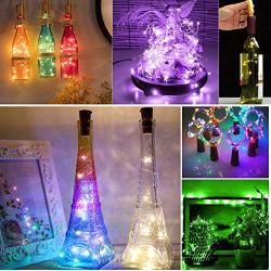 16-Pack Wine Bottle Cork String Lights,Indoor Christmas Pumpkin Lantern Bedroom Decorative String Lights Bettery Opreated Copper Wire Starry Fairy Lights with Cork for Party Halloween Decor(8 Colors）