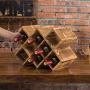 MyGift Countertop Burnt Wood 8-Bottle Wine Rack