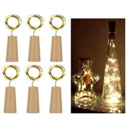 String led Wine Bottle with Cork 20 LED Bottle Lights Battery Cork for Party Wedding Christmas Halloween Bar Decor - Warm White