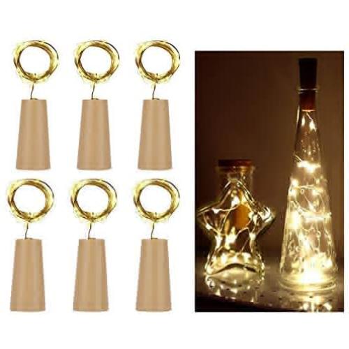 String led Wine Bottle with Cork 20 LED Bottle Lights Battery Cork for Party Wedding Christmas Halloween Bar Decor - Warm White
