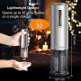 Electric Wine Opener, Gokilife Wine Bottle Corkscrew Opener with Foil Cutter, One-click Button Rechargeable Wine Bottle Openers with LED Light for Home Party Restaurant (Silver) Electric Wine Opener, Gokilife Wine Bottle Corkscrew Opener with Foil Cutter, One-click Button Rechargeable Wine Bottle Openers with LED Light for Home Party Restaurant (Silver)