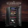 Ivation 28 Bottle Compressor Wine Cooler Refrigerator w/Lock | Large Freestanding Wine Cellar For Red, White, Champagne or Sparkling Wine | 41f-64f Digital Temperature Control Fridge Glass Door Black
