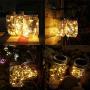 Solar Mason Jar Lights 20 LEDs (6 Hanger Included / No Jar) Fairy String Star Firefly Jar Lids Lights,for Patio Garden, Yard and Lawn Decor Party Wedding Decorative Warm White 6 Pack
