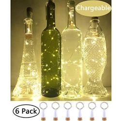 NeoJoy Rechargeable Wine Bottle Lights, LED Cork Lights USB Fairy String Lights Parties Decoration, Warm White