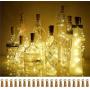 Decorman Wine Bottle Cork Lights, 20 Pack 20 LED Cork Shape Silver Copper Wire LED Starry Fairy Mini String Lights for DIY/Decor/Party/Wedding/Christmas/Halloween (Warm White)