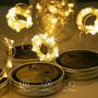 Solar Mason Jar Lights Lids, 10 Pack 30 LED Fairy Lights, Solar Outdoor String Hanging Lights for Mason Jar Décor, Garden Yard Patio Backyard Porch Lawn Decor, Warm White, (Jars Not Included)