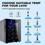 12 Bottle Wine Cooler Refrigerator,Wine Fridge Freestanding with Lock & Digital Temperature Control Fridge Glass Door,Mini Wine Cabinet for Red, White, Champagne or Sparkling