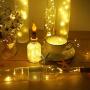 Decorman Wine Bottle Cork Lights with Candle Flame 10 Packs 20 LED Warm White Battery Operated Copper Wire String Lights Mini Starry Fairy Lights for Party, Wedding, Christmas, Halloween (Warm White)