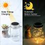LiyuanQ Hanging Solar Mason Jar Lid Lights, 6 Pack LED String Fairy Lights Solar Lanterns Table Lights, 6 Hangers and Jars Included, Great Outdoor Décor for Lawn Patio Garden Yard (Warm White)