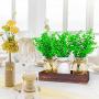 Lighted Floral Mason Jar Centerpiece Decorative Wood Tray with Remote Control LED Fairy Lights and 3 Painted Jars For Home, Living Room, Bedroom, Kitchen, Herb Plants Coffee Table Decoration