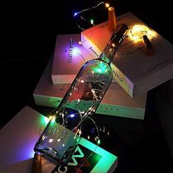 6 Pack 20 LED Wine Bottle Lights with Cork, Fairy Mini String Lights, Battery Operated Starry Lights for DIY, Wedding, Party, Christmas, Halloween,Indoor and Outdoor Decor (4 Color)