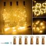 Wine Bottle Lights with Cork 20 LED Copper Wire String Lights, Pack of 6 Battery Operated Starry String Led Lights for Bottles DIY Christmas Wedding Party Decoration (Warm White)