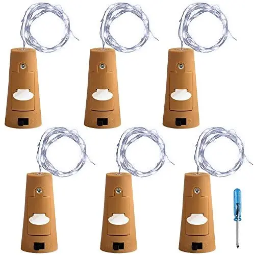 AFUNTA 6 Pcs Cork Light Screwdriver, Bottle Lights Fairy String LED Lights, 78 inches / 2 m Copper Wire 20 LED Bulbs Suitable Party Wedding Concert Festival Christmas Tree Decoration-Cool White AFUNTA 6 Pcs Cork Light Screwdriver, Bottle Lights Fairy String LED Lights, 78 inches / 2 m Copper Wire 20 LED Bulbs Suitable Party Wedding Concert Festival Christmas Tree Decoration-Cool White