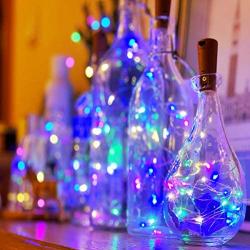 CLICIC 10 Pack Wine Bottles Cork String Lights LED Fairy Lights Battery Operated Decorations for Party Christmas Halloween Wedding Birthday Garden Multicolor