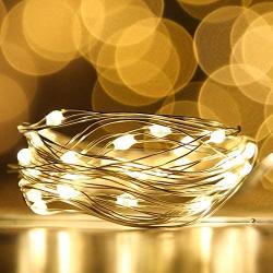 LED Fairy String Lights, 12-Pack 20 Micro Lights On Silver Copper Wire ( Batteries Include) for DIY Wedding Centerpiece, Mason Jar Craft, Christmas Tree, Garlands, Party Decoration (Warm White)