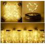 Solar Mason Jar Lid String Lights, 8 Pack 20 Led String Fairy Star Firefly Jar Lids Lights (Jars Not Included), for Mason Jar Patio Garden Wedding Lantern Table Decoration（ No Hangers)（Warm White）