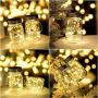 Mason Jar Solar Lights, 30 LEDs 8 Pack Lids String Lights Firefly Jars Waterpoof for Outdoor Christmas Holidays Yard Decorations - Warm White(No Jars)