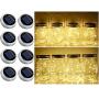 Solar Mason Jar Lid String Lights, 8 Pack 20 Led String Fairy Star Firefly Jar Lids Lights (Jars Not Included), for Mason Jar Patio Garden Wedding Lantern Table Decoration（ No Hangers)（Warm White）