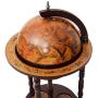 EZ FunShell Vintage Globe Wine Stand Bottle Rack Home Décor, Light Brown