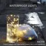 MUMUXI 24 Pack Fairy Lights Battery Operated, 7.2ft 20 LED Mini Waterproof String Lights Copper Wire Firefly Starry Lights for Wedding Party Mason Jars Crafts Christmas Decor, Warm White