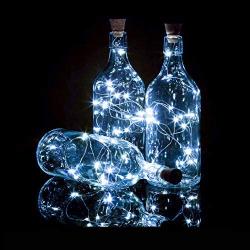 Bottle Lights 12 Pack 20 LEDs Cork Lights for Wine Bottles Battery (Included) Powered Fairy Mini String Lights for DIY Jar Lighting Indoor Bedroom Party Wedding Christmas Halloween Decor (Cool White)