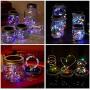 Solar Mason Jar Lights 20 LEDs Hanging Solar Lantern Lights String Lamp with Lid Handle Decoration for Garden Colorful Light 2m