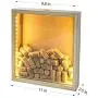 GiveU Wine Cork & Beer Cap Holder Shadow Box Wall Mounted or Free Standing with Lights Shadow Box Display Case Showcase as a Memory Gift 11x12’’