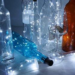 Wine Bottle Lights with Cork, LoveNite Battery Operated 20 LED Cork Shape Silver Wire Colorful Fairy Mini String Lights(No Bottles) for DIY, Party, Decor, Christmas, Halloween,Wedding (3, Cool White)