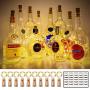 MUMUXI 10 Pack 20 LED Wine Bottle Lights with Cork, 3.3ft Silver Wire Cork Lights Battery Operated Fairy Mini String Lights For Liquor Bottles Crafts Party Wedding Halloween Christmas Decor,Warm White