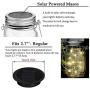 6 Pack Mason Jar Lights, 20 LED Solar Warm White Fairy String Lights Lids Insert for Garden Deck Patio Party Wedding Christmas Decorative Lighting Fit for Regular Mouth Jars