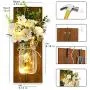 Mason Jar Sconces Wall Decor - 2 Pcs Rustic Wall Sconces with Remote Timer LED Fairy Lights Conces, Sconces for Home Decor lights Handmade, Decorative Chic Hanging Wall Decor Mason Jars With Mason Jar Sconces Wall Decor - 2 Pcs Rustic Wall Sconces with Remote Timer LED Fairy Lights Conces, Sconces for Home Decor lights Handmade, Decorative Chic Hanging Wall Decor Mason Jars With