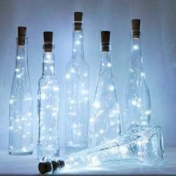 Wine Bottle Lights with Cork, LoveNite 12 Pack Battery Operated 12 LED Cork Shape Silver Wire Colorful Fairy Mini String Lights(No Bottles) for DIY, Party, Christmas, Wedding Decor (Cool White)