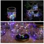 Solar Mason Jar Lights 20 LEDs Hanging Solar Lantern Lights String Lamp with Lid Handle Decoration for Garden Colorful Light 2m