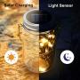 Solar Mason Jar Lights 20 LEDs (6 Hanger Included / No Jar) Fairy String Star Firefly Jar Lids Lights,for Patio Garden, Yard and Lawn Decor Party Wedding Decorative Warm White 6 Pack