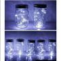 6 Pack Mason Jar Lights, 10 LED Solar Cold White Fairy String Lights Lids Insert for Garden Deck Patio Party Wedding Christmas Decorative Lighting Fit for Regular Mouth Jars …