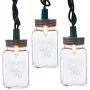 Kurt Adler UL 10-Light Clear Mason Jar Light Set