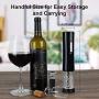 SENZER Electric Wine Opener Set Automatic Wine Bottle Opener LED Light Reusable Corkscrew Gift Set with Foil Cutter, Vacuum Stoppers, 4-in-1 Aerator and Pourer Set for Kitchen Bar Restaurant Black